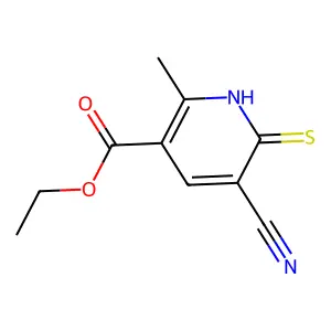 Ethyl 5-cyano-2-methyl-6-sulfanylidene-1,6-dihydropyridine-3-carboxylate structure