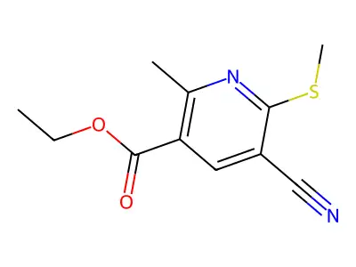 Ethyl 5-cyano-2-methyl-6-methylsulfanylpyridine-3-carboxylate structure