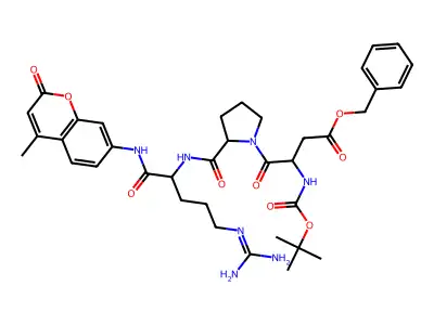 Boc-Asp(obzl)-Pro-Arg-Mca structure