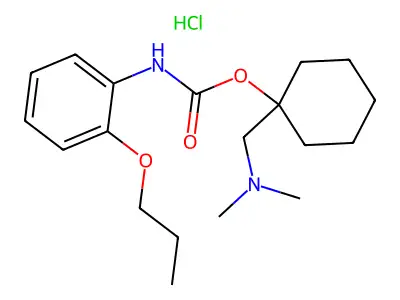 Carbamic acid, N-(2-propoxyphenyl)-, 1-((dimethylamino)methyl)cyclohexyl ester, hydrochloride structure