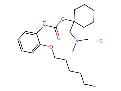 Carbamic acid, (2-(hexyloxy)phenyl)-, 1-((dimethylamino)methyl)cyclohexyl ester, hydrochloride structure