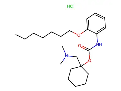 Carbamic acid, (2-(heptyloxy)phenyl)-, 1-((dimethylamino)methyl)cyclohexyl ester, hydrochloride structure