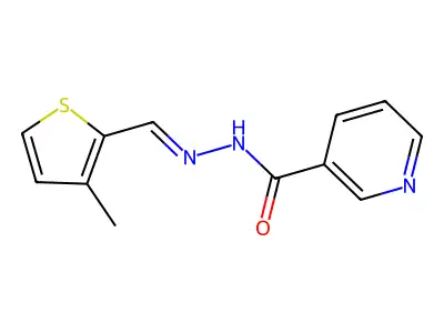 N-[(E)-(3-methylthiophen-2-yl)methylideneamino]pyridine-3-carboxamide structure