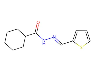 N-(thiophen-2-ylmethylideneamino)cyclohexanecarboxamide structure