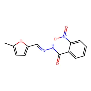 2-Nitrobenzoic acid 2-[(5-methyl-2-furanyl)methylene]hydrazide structure