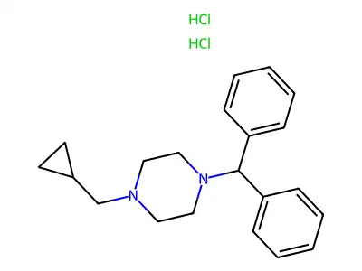 Piperazine, 1-(cyclopropylmethyl)-4-(diphenylmethyl)-, dihydrochloride structure