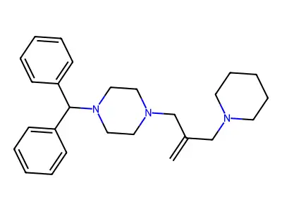 Piperazine, 1-(diphenylmethyl)-4-(2-(1-piperidinylmethyl)-2-propenyl)- structure