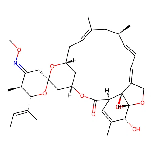 25-Des((1E)-1,3-dimethylbut-1-enyl)-25-((1E)-1-methylprop-1-enyl)moxidectin structure