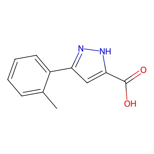 3-(2-methylphenyl)-1H-pyrazole-5-carboxylic acid structure