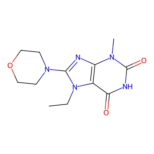 7-ethyl-3-methyl-8-morpholino-1H-purine-2,6(3H,7H)-dione structure