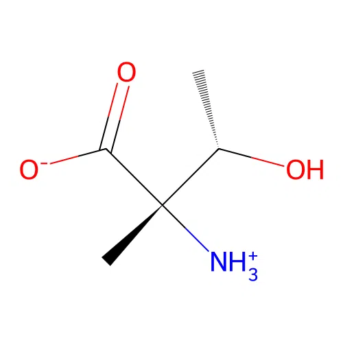 (2S,3S)-2-azaniumyl-3-hydroxy-2-methylbutanoate structure