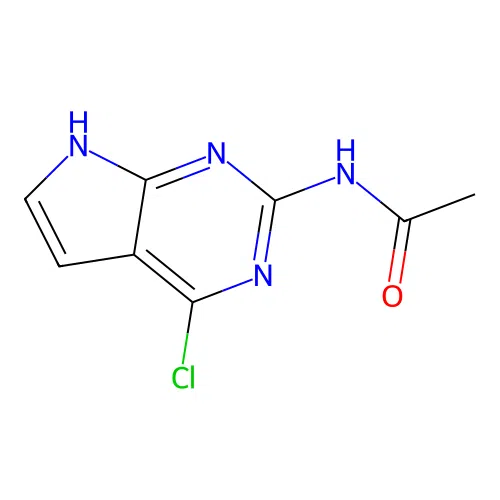 N-(4-chloro-7H-pyrrolo[2,3-d]pyrimidin-2-yl)acetamide structure