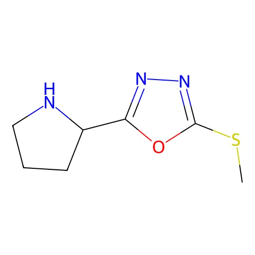 2-Methylsulfanyl-5-pyrrolidin-2-yl-1,3,4-oxadiazole structure