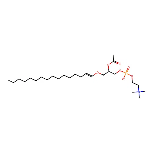 1-O-hexadec-1'-enyl-2-acetyl-sn-glycero-3-phosphocholine structure