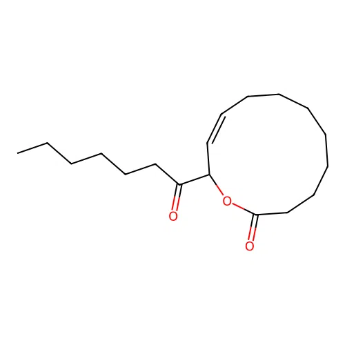 12-Keto-9(2)-octadecen-11-olide structure