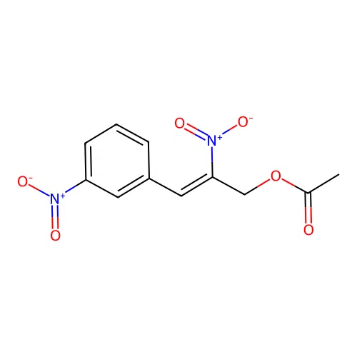 ((Z)-2-Nitro-3-(3-nitrophenyl)prop-2-enyl) acetate structure