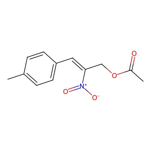 2-Propen-1-ol, 3-(4-methylphenyl)-2-nitro-, acetate (ester) structure
