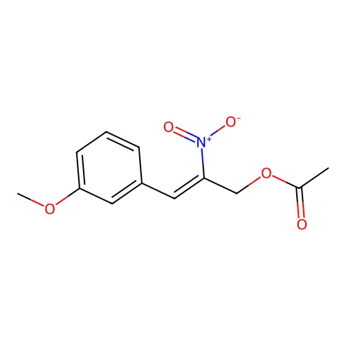 2-Propen-1-ol, 3-(3-methoxyphenyl)-2-nitro-, acetate (ester) structure