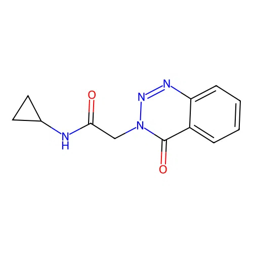 N-cyclopropyl-2-(4-oxo-1,2,3-benzotriazin-3(4H)-yl)acetamide structure