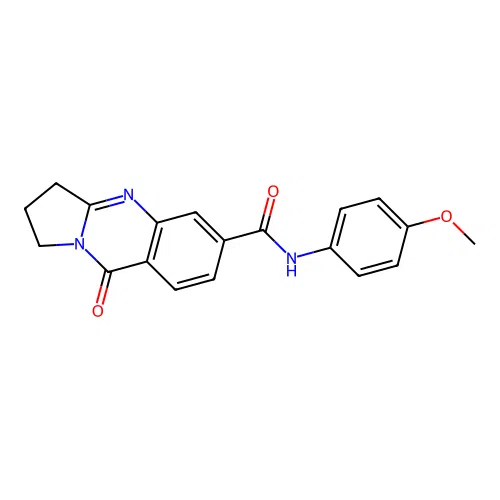 N-(4-methoxyphenyl)-9-oxo-1,2,3,9-tetrahydropyrrolo[2,1-b]quinazoline-6-carboxamide structure