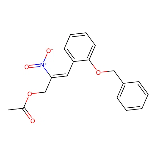 2-Propen-1-ol, 2-nitro-3-(2-(phenylmethoxy)phenyl)-, acetate (ester) structure