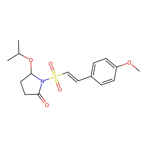 2-Pyrrolidinone, 1-((2-(4-methoxyphenyl)ethenyl)sulfonyl)-5-(1-methylethoxy)- structure