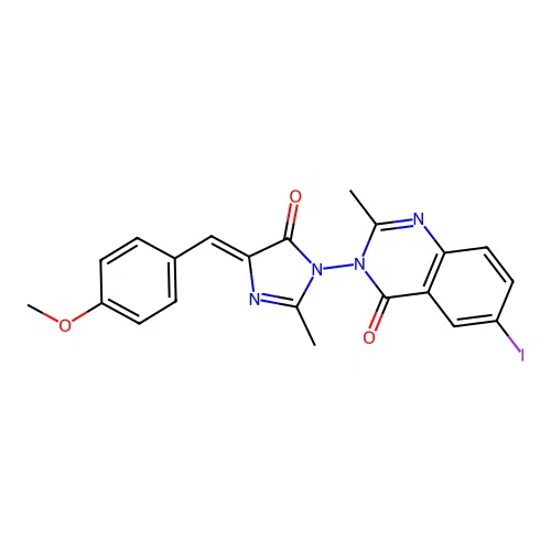 4(3H)-Quinazolinone, 3-(4,5-dihydro-4-((4-methoxyphenyl)methylene)-2-methyl-5-oxo-1H-imidazol-1-yl)-6-iodo-2-methyl- structure