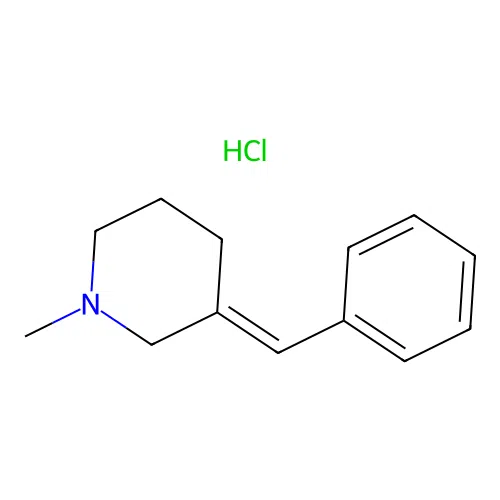 (3E)-1-Methyl-3-(phenylmethylidene)piperidine hydrochloride structure