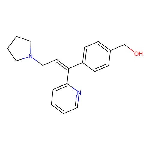 Benzenemethanol, 4-(1-(2-pyridinyl)-3-(1-pyrrolidinyl)-1-propenyl)- structure