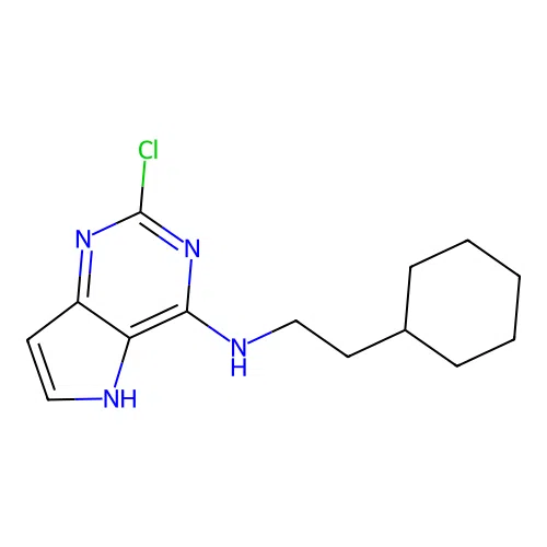 5H-Pyrrolo(3,2-d)pyrimidin-4-amine, 2-chloro-N-(2-cyclohexylethyl)- structure