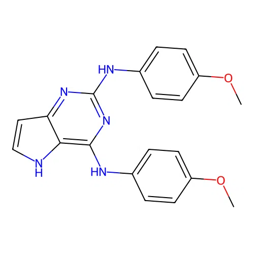 5H-Pyrrolo(3,2-d)pyrimidine-2,4-diamine, N,N'-bis(4-methoxyphenyl)- structure