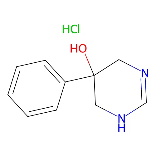 5-Pyrimidinol, 1,4,5,6-tetrahydro-5-phenyl-, monohydrochloride structure