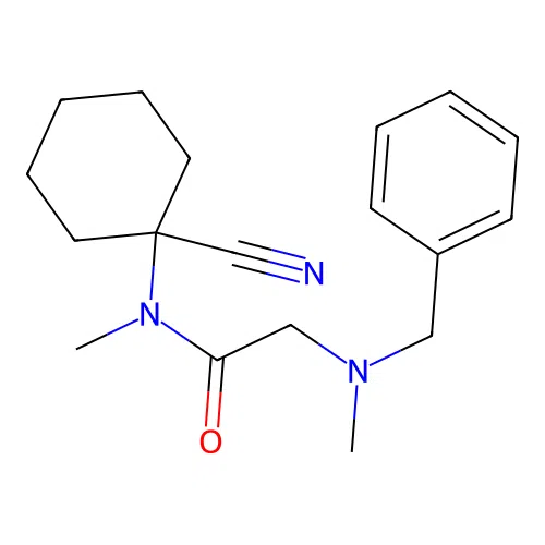 2-[benzyl(methyl)amino]-N-(1-cyanocyclohexyl)-N-methylacetamide structure