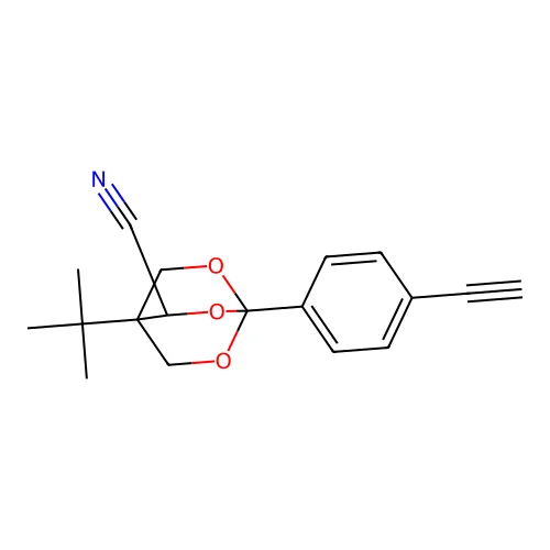 4-(1,1-Dimethylethyl)-1-(4-ethynylphenyl)-2,6,7-trioxabicyclo(2.2.2)octane-3-carbonitrile structure