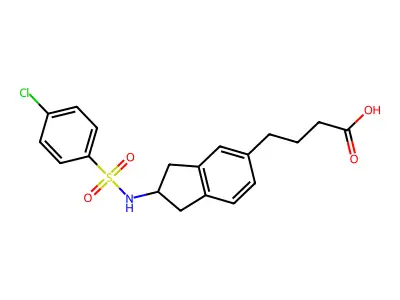 1H-Indene-5-butanoic acid, 2,3-dihydro-2-(((4-chlorophenyl)sulfonyl)amino)- structure