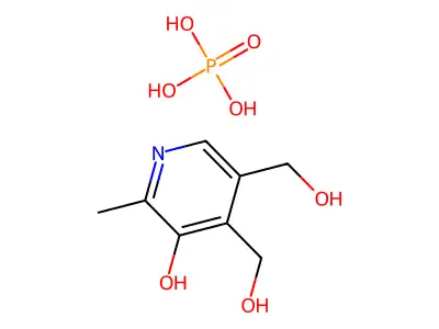5-Hydroxy-6-methylpyridine-3,4-dimethanol phosphate structure