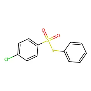 Benzenesulfonothioic acid, 4-chloro-, S-phenyl ester structure