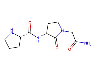 3-(N-prolylamine)-2-oxo-1-pyrrolidineacetamide structure