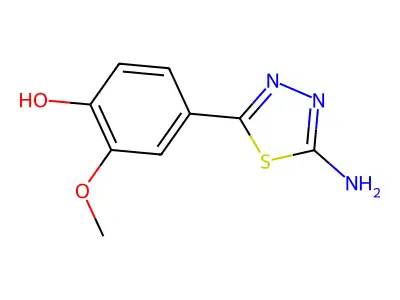 4-(5-Amino-1,3,4-thiadiazol-2-yl)-2-methoxyphenol structure