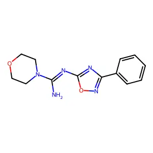 4-Morpholinecarboximidamide, N-(3-phenyl-1,2,4-oxadiazol-5-yl)- structure