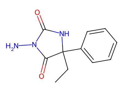 3-Amino-5-ethyl-5-phenylimidazolidine-2,4-dione structure