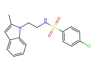 4-chloro-N-[2-(2-methylindol-1-yl)ethyl]benzenesulfonamide structure