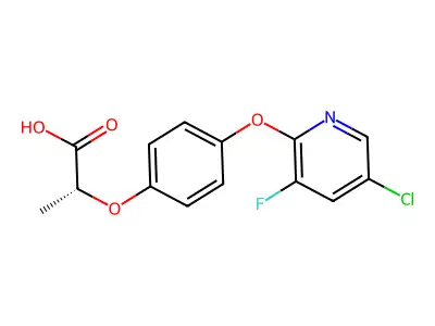 Propanoic acid, 2-[4-[(5-chloro-3-fluoro-2-pyridinyl)oxy]phenoxy]- structure