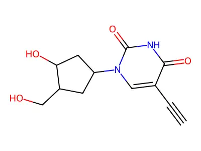 Carbocyclic 2'-deoxy-5-ethynyluridine structure