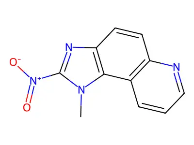 1H-Imidazo(4,5-f)quinoline, 1-methyl-2-nitro- structure