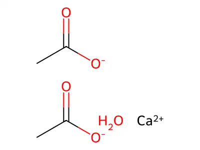 Acetic acid, calcium salt, hydrate structure