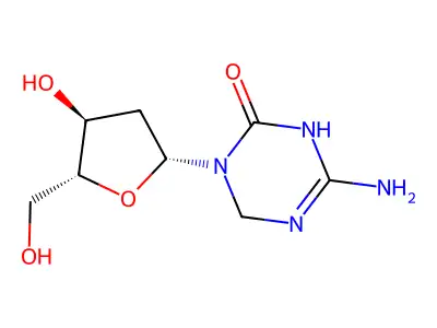 1,3,5-Triazin-2(1H)-one, 4-amino-1-(2-deoxy-b-D-erythro-pentofuranosyl)-3,6-dihydro- structure