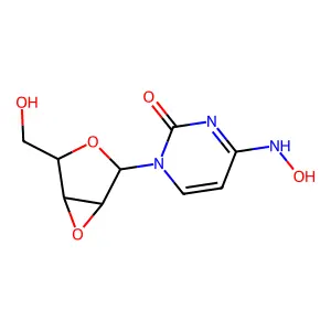 1-(2,3-Anhydro-beta-D-lyxofuranosyl)-4-hydroxylamino-2-(1H)pyrimidinone structure
