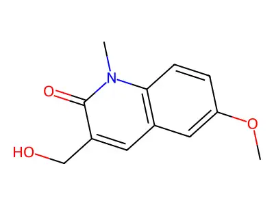 3-(hydroxymethyl)-6-methoxy-1-methylquinolin-2(1H)-one structure
