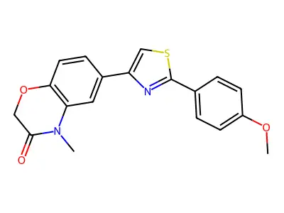 2H-1,4-Benzoxazin-3(4H)-one, 6-(2-(4-methoxyphenyl)-4-thiazolyl)-4-methyl- structure